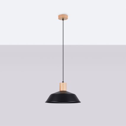 Lustra ar auklu FANO 1xE27/15W/230V d. 34 cm melna