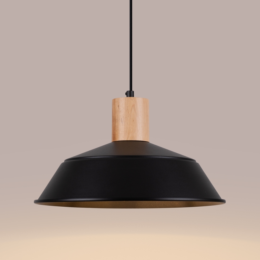 Lustra ar auklu FANO 1xE27/15W/230V d. 34 cm melna