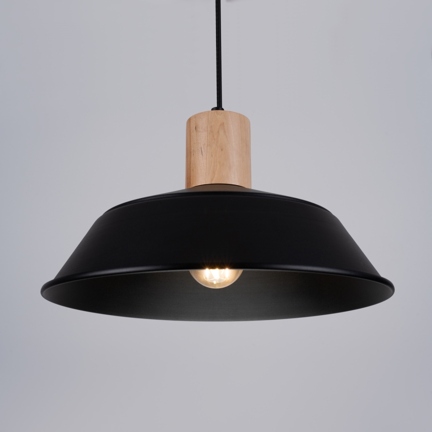 Lustra ar auklu FANO 1xE27/15W/230V d. 34 cm melna