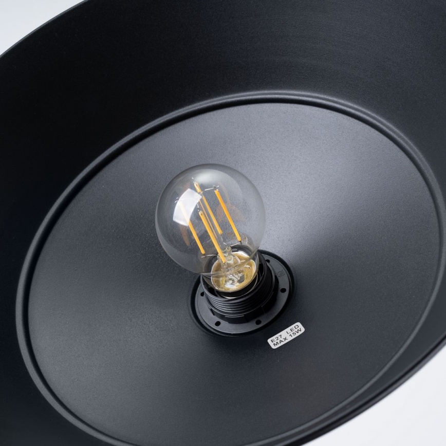 Lustra ar auklu FANO 1xE27/15W/230V d. 34 cm melna