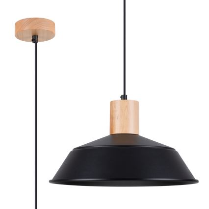 Lustra ar auklu FANO 1xE27/15W/230V d. 34 cm melna