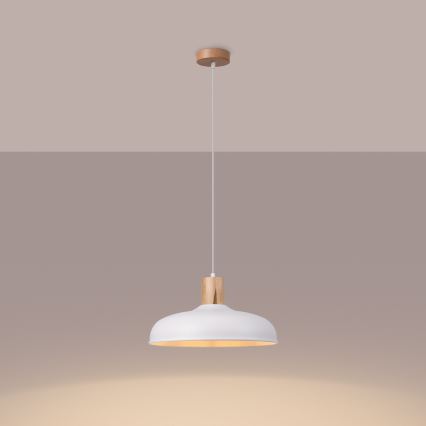 Lustra ar auklu INDY 1xE27/15W/230V d. 38 cm balta