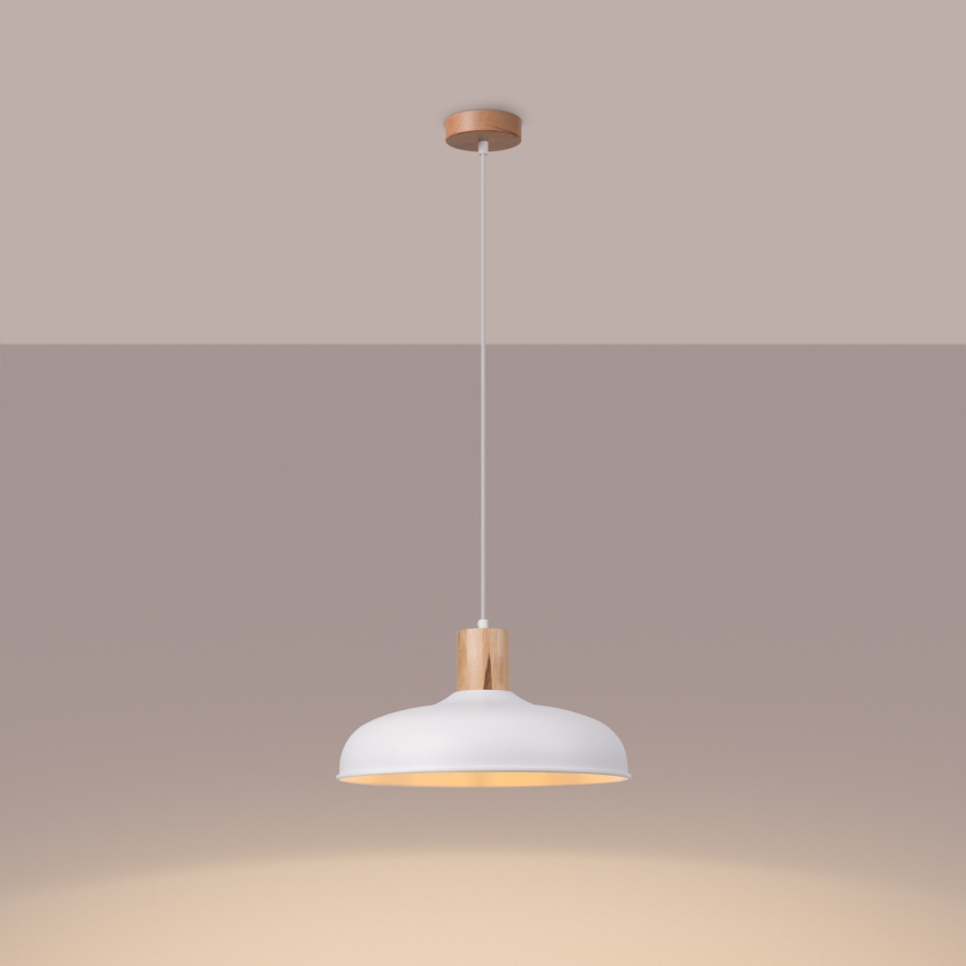Lustra ar auklu INDY 1xE27/15W/230V d. 38 cm balta
