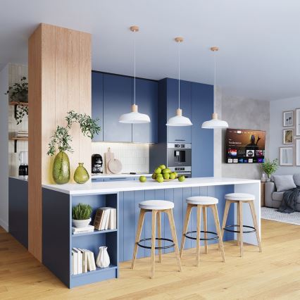 Lustra ar auklu INDY 1xE27/15W/230V d. 38 cm balta
