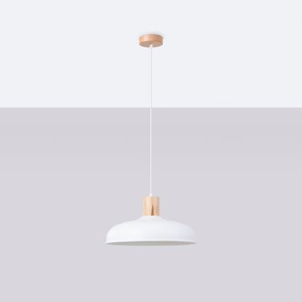 Lustra ar auklu INDY 1xE27/15W/230V d. 38 cm balta