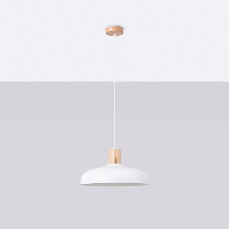 Lustra ar auklu INDY 1xE27/15W/230V d. 38 cm balta