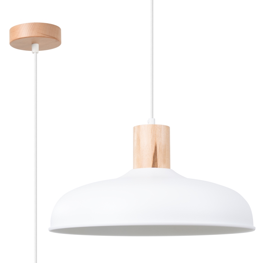 Lustra ar auklu INDY 1xE27/15W/230V d. 38 cm balta