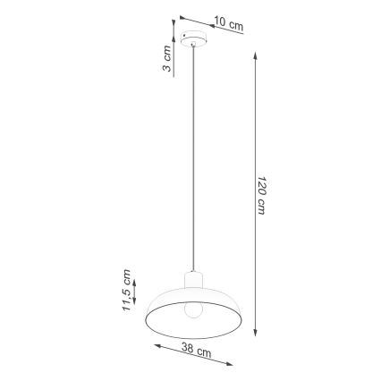 Lustra ar auklu INDY 1xE27/15W/230V d. 38 cm balta