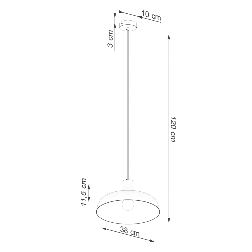 Lustra ar auklu INDY 1xE27/15W/230V d. 38 cm balta