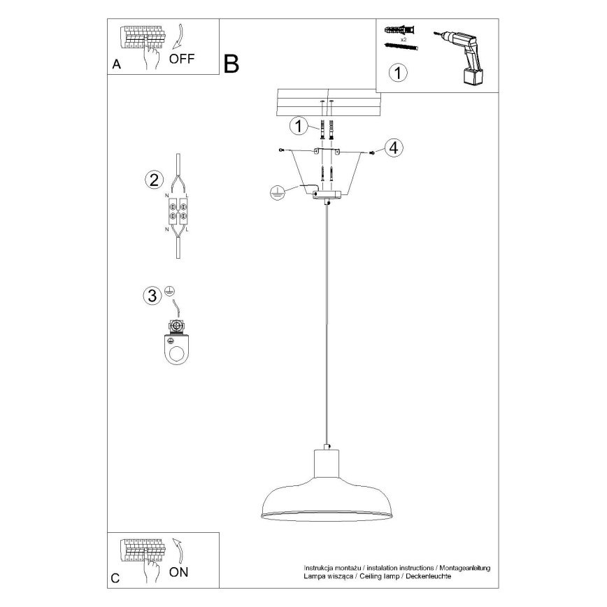 Lustra ar auklu INDY 1xE27/15W/230V d. 38 cm balta
