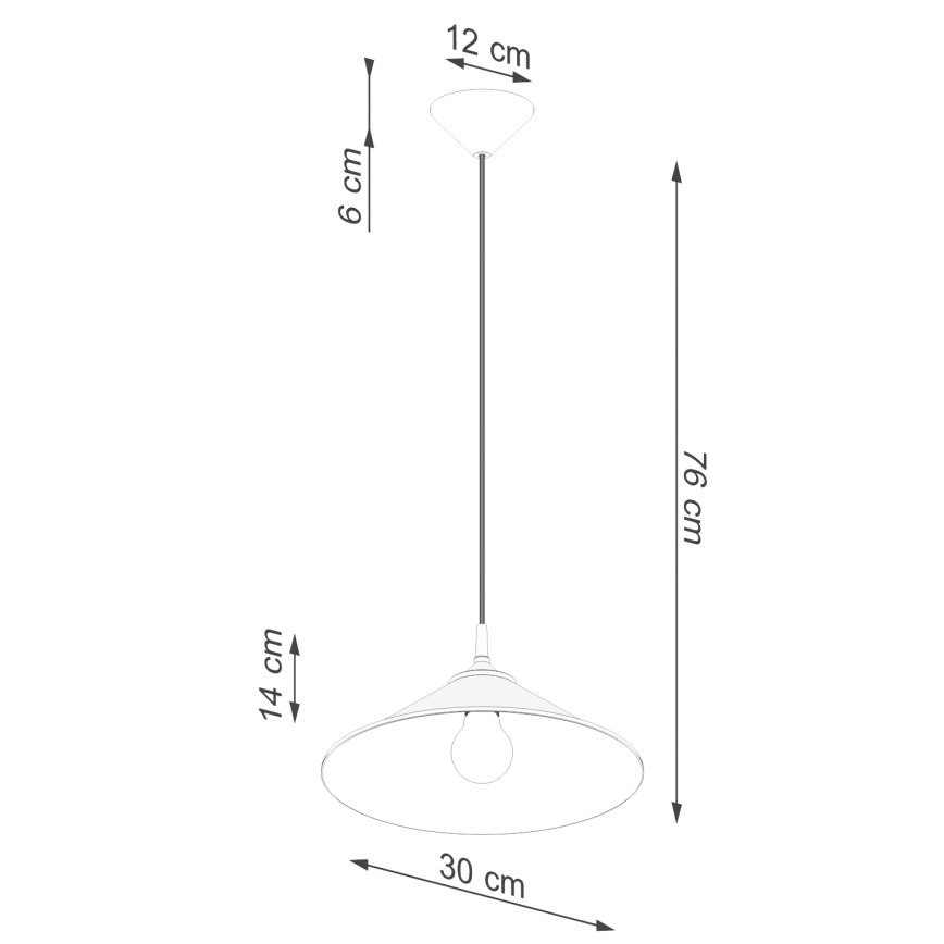 Lustra ar auklu ZUMA 1xE27/15W/230V d. 30 cm balta
