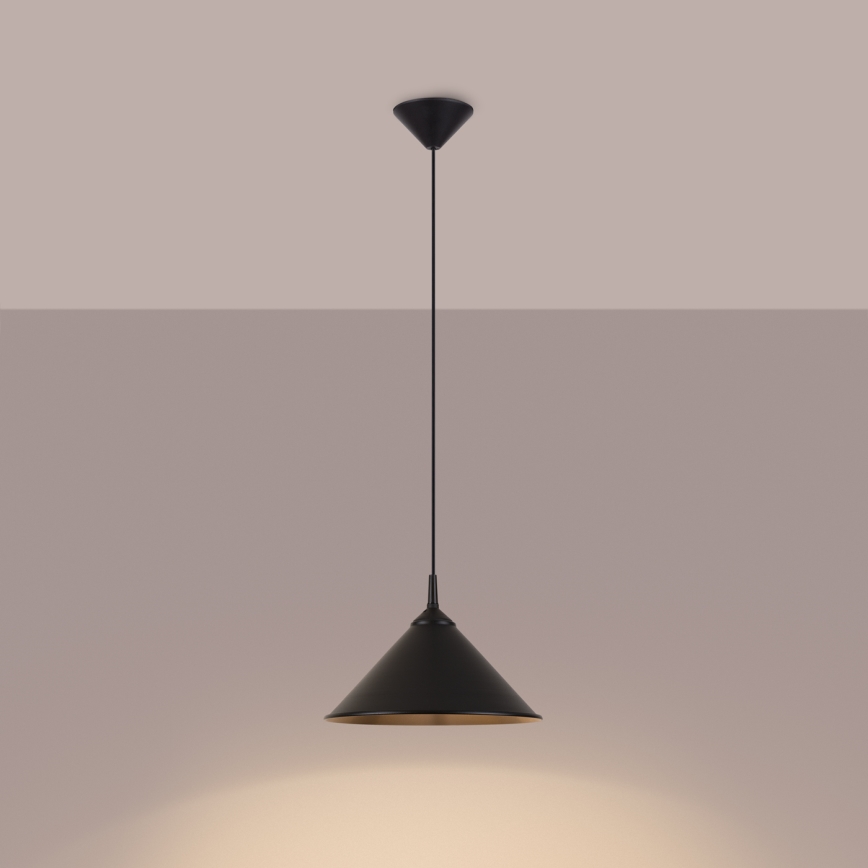 Lustra ar auklu ZUMA 1xE27/15W/230V d. 30 cm melna