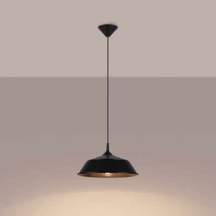 Lustra ar auklu FRIKA 1xE27/15W/230V d. 34 cm melna