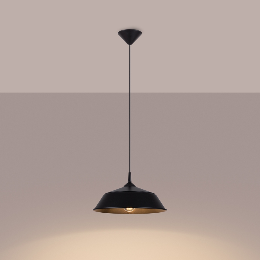 Lustra ar auklu FRIKA 1xE27/15W/230V d. 34 cm melna