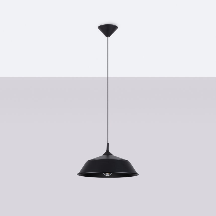Lustra ar auklu FRIKA 1xE27/15W/230V d. 34 cm melna