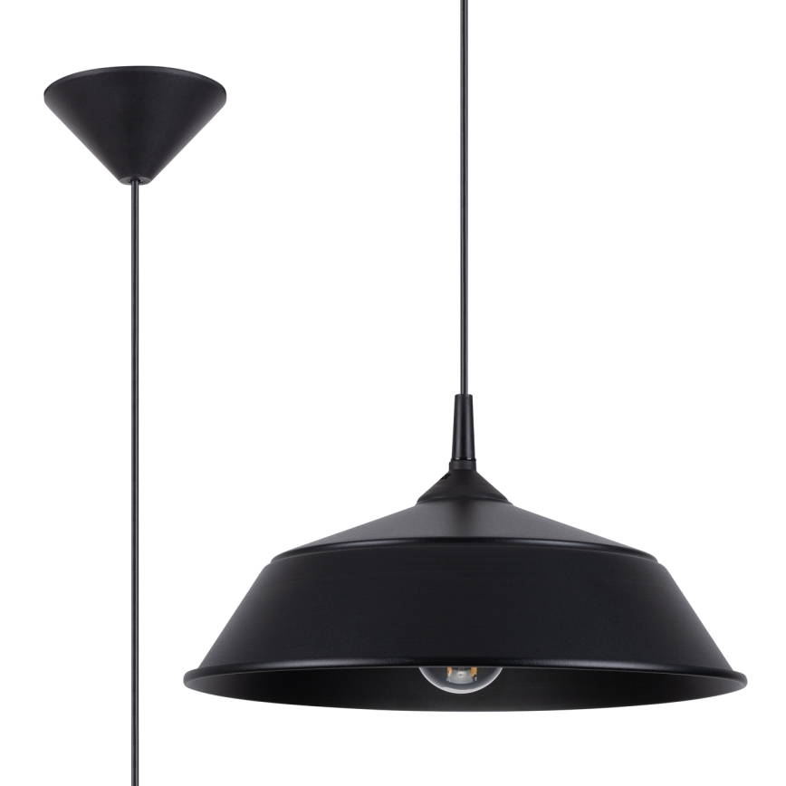 Lustra ar auklu FRIKA 1xE27/15W/230V d. 34 cm melna
