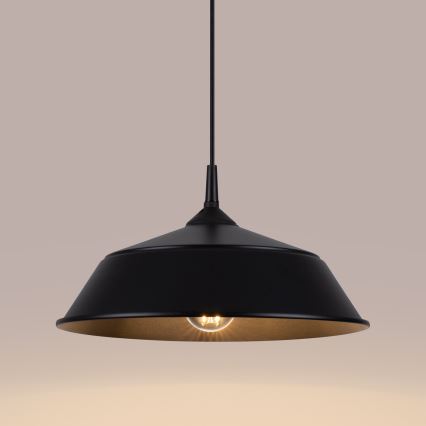Lustra ar auklu FRIKA 1xE27/15W/230V d. 34 cm melna