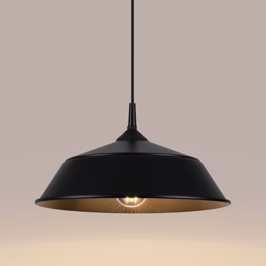 Lustra ar auklu FRIKA 1xE27/15W/230V d. 34 cm melna