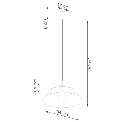 Lustra ar auklu FRIKA 1xE27/15W/230V d. 34 cm melna