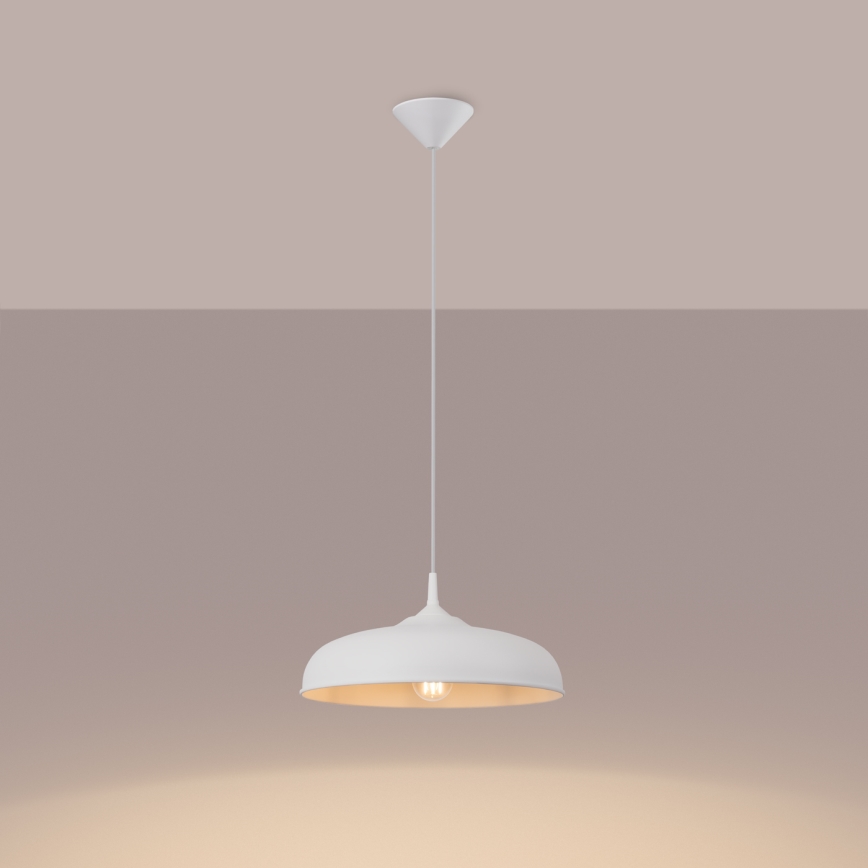 Lustra ar auklu GINA 1xE27/15W/230V d. 38 cm balta
