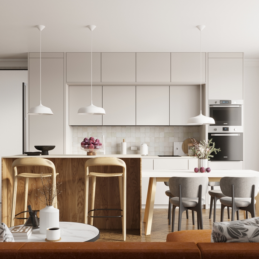 Lustra ar auklu GINA 1xE27/15W/230V d. 38 cm balta
