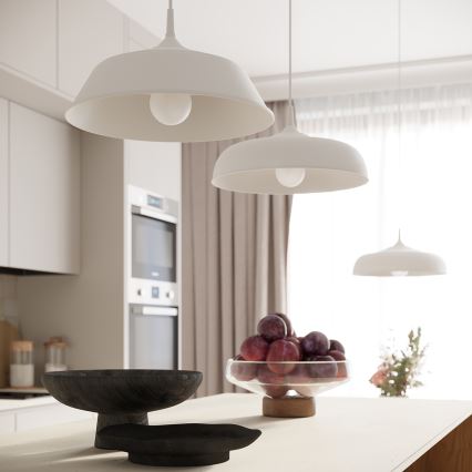 Lustra ar auklu GINA 1xE27/15W/230V d. 38 cm balta