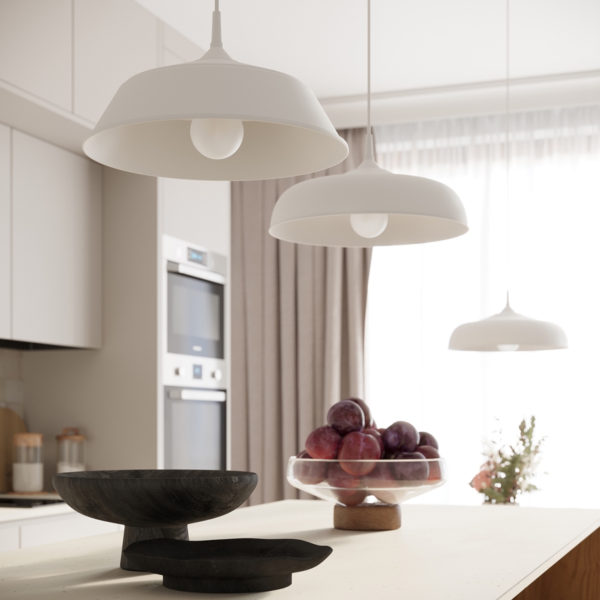 Lustra ar auklu GINA 1xE27/15W/230V d. 38 cm balta