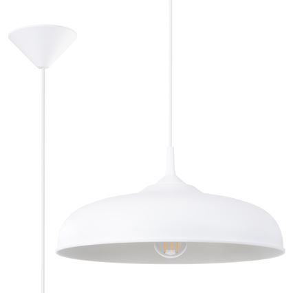 Lustra ar auklu GINA 1xE27/15W/230V d. 38 cm balta