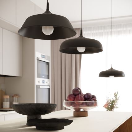 Lustra ar auklu GINA 1xE27/15W/230V d. 38 cm melna