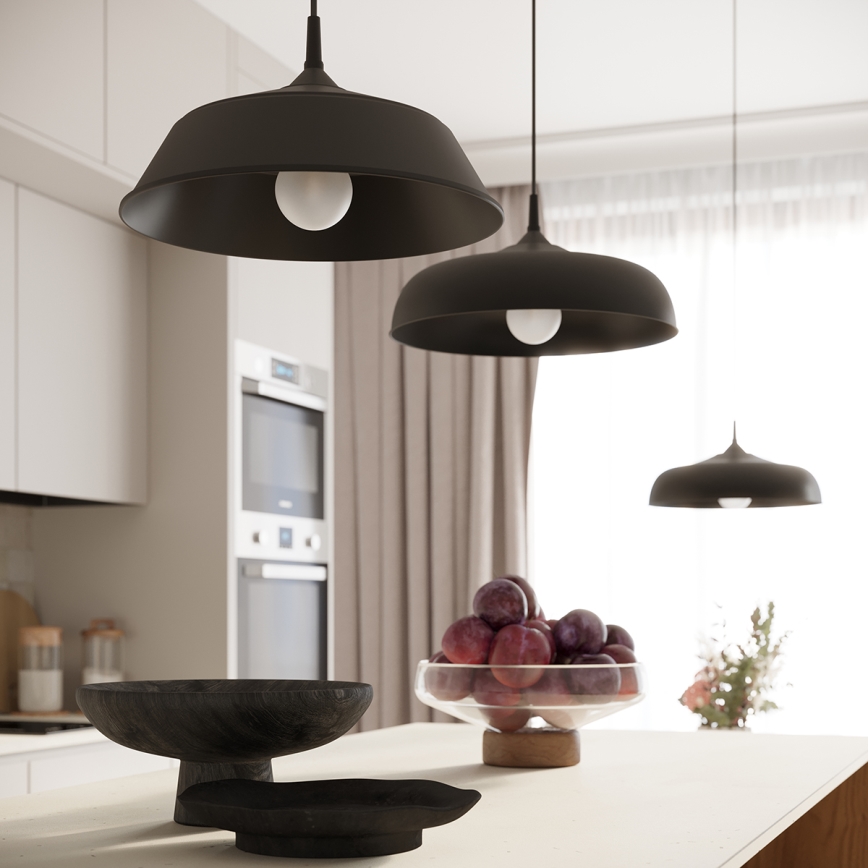 Lustra ar auklu GINA 1xE27/15W/230V d. 38 cm melna