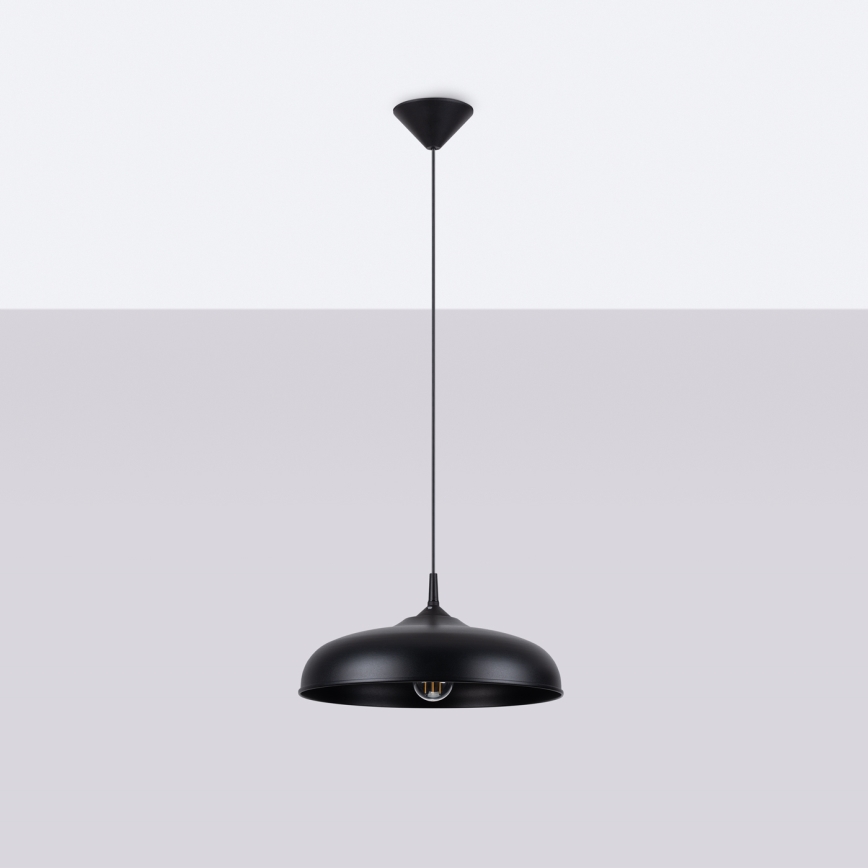 Lustra ar auklu GINA 1xE27/15W/230V d. 38 cm melna