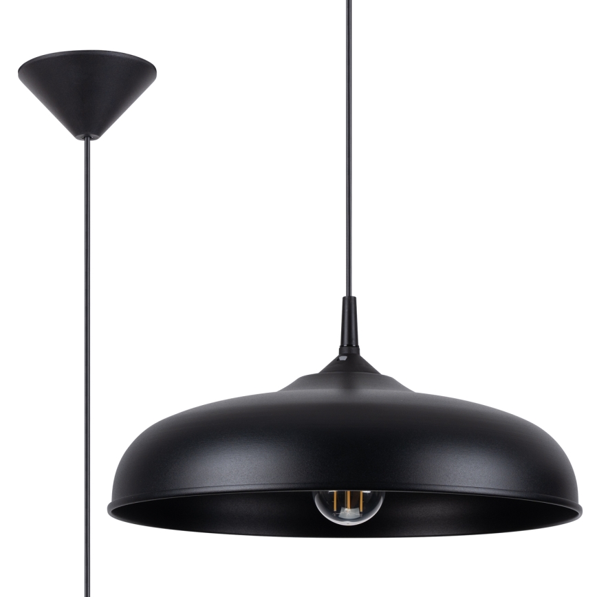 Lustra ar auklu GINA 1xE27/15W/230V d. 38 cm melna
