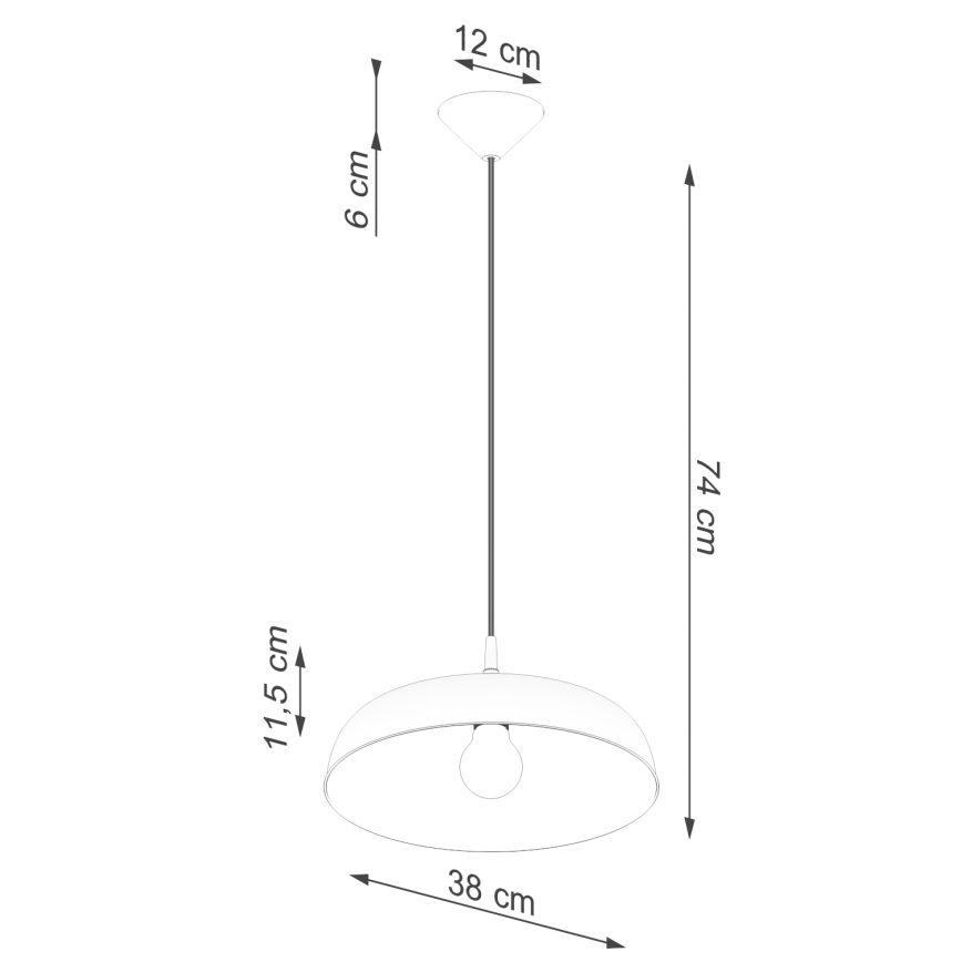 Lustra ar auklu GINA 1xE27/15W/230V d. 38 cm melna