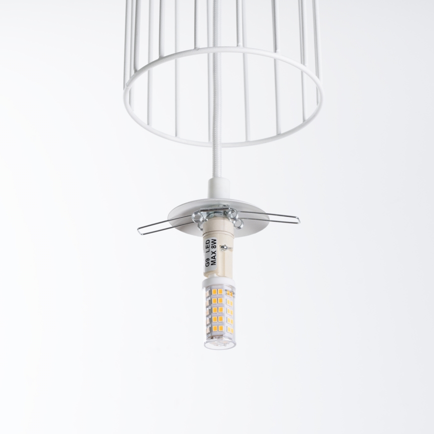 Lustra ar auklu BRINA 1xG9/8W/230V balta