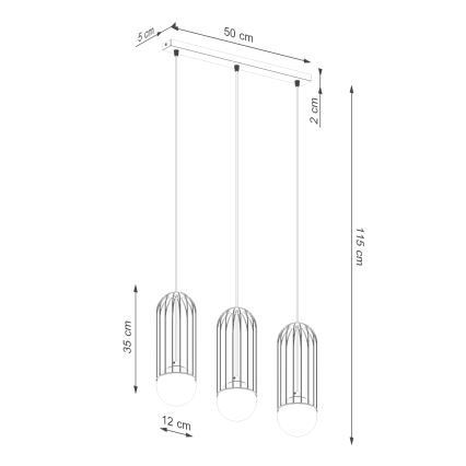 Lustra ar auklu BRINA 3xG9/8W/230V balta