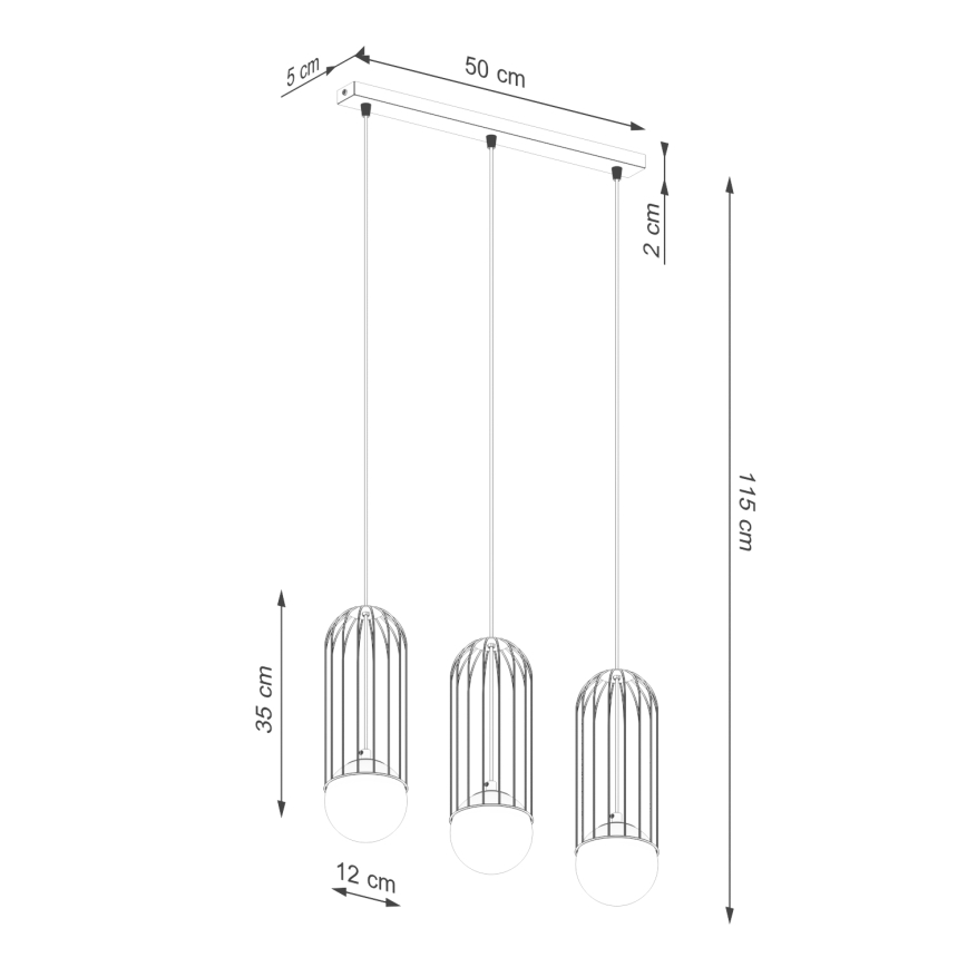 Lustra ar auklu BRINA 3xG9/8W/230V balta