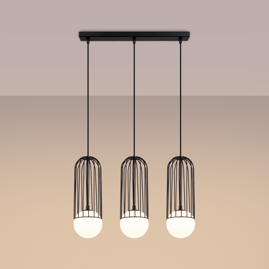 Lustra ar auklu BRINA 3xG9/8W/230V melna