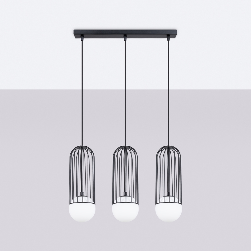 Lustra ar auklu BRINA 3xG9/8W/230V melna