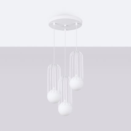 Lustra ar auklu BRINA 3xG9/8W/230V balta
