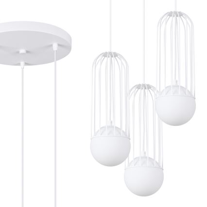 Lustra ar auklu BRINA 3xG9/8W/230V balta