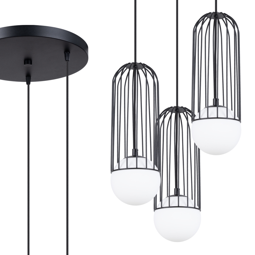 Lustra ar auklu BRINA 3xG9/8W/230V melna