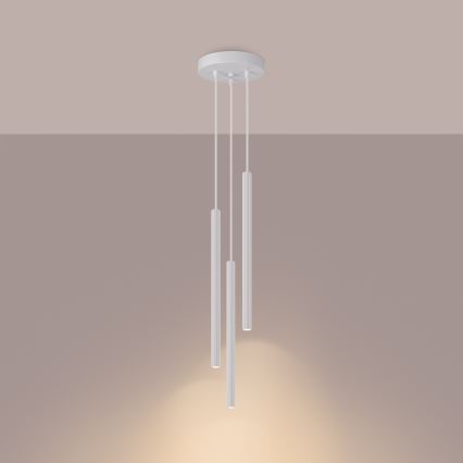 Lustra ar auklu ARCHE 3xG9/8W/230V balta