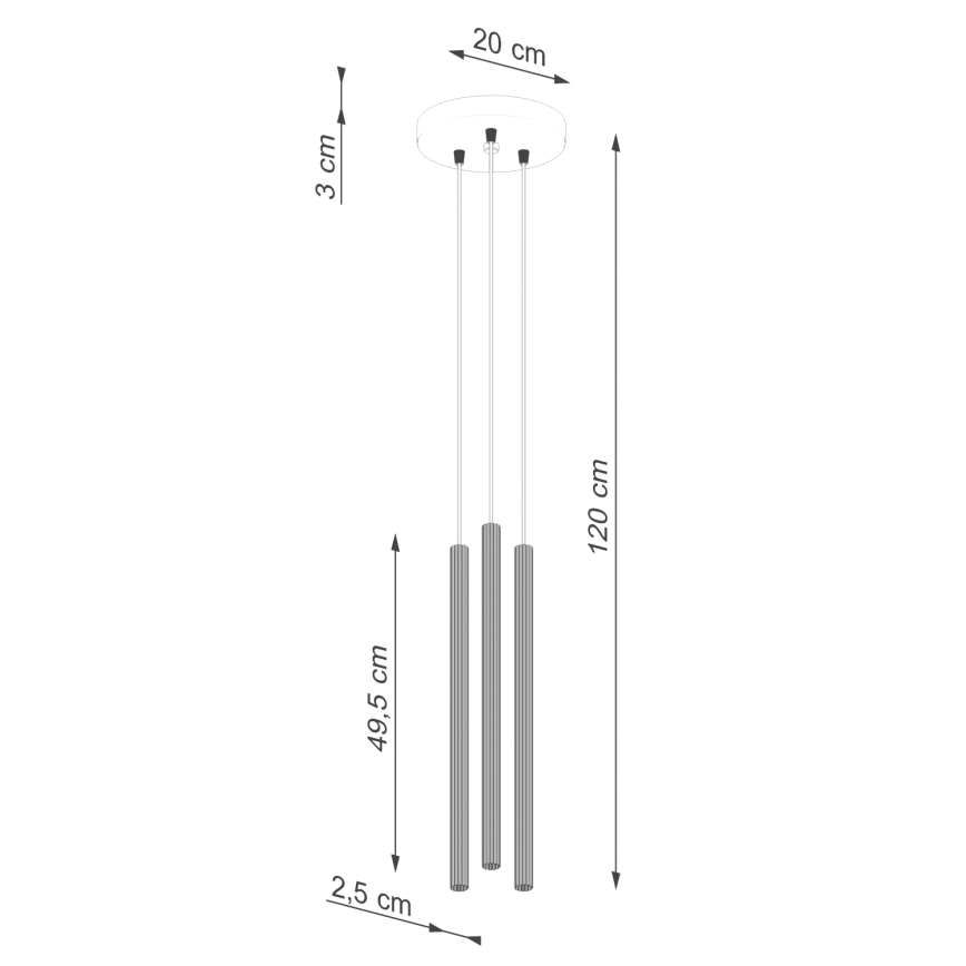 Lustra ar auklu ARCHE 3xG9/8W/230V balta