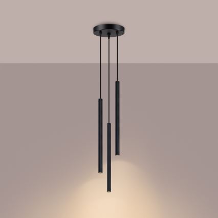 Lustra ar auklu ARCHE 3xG9/8W/230V melna