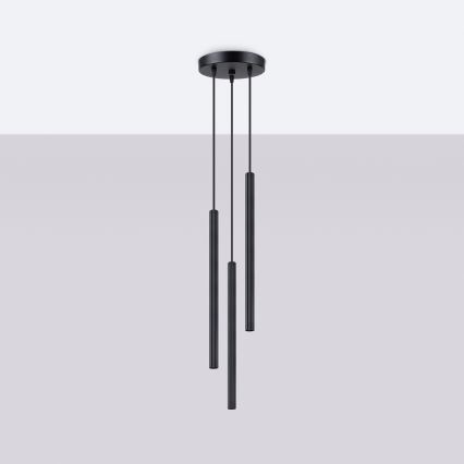 Lustra ar auklu ARCHE 3xG9/8W/230V melna
