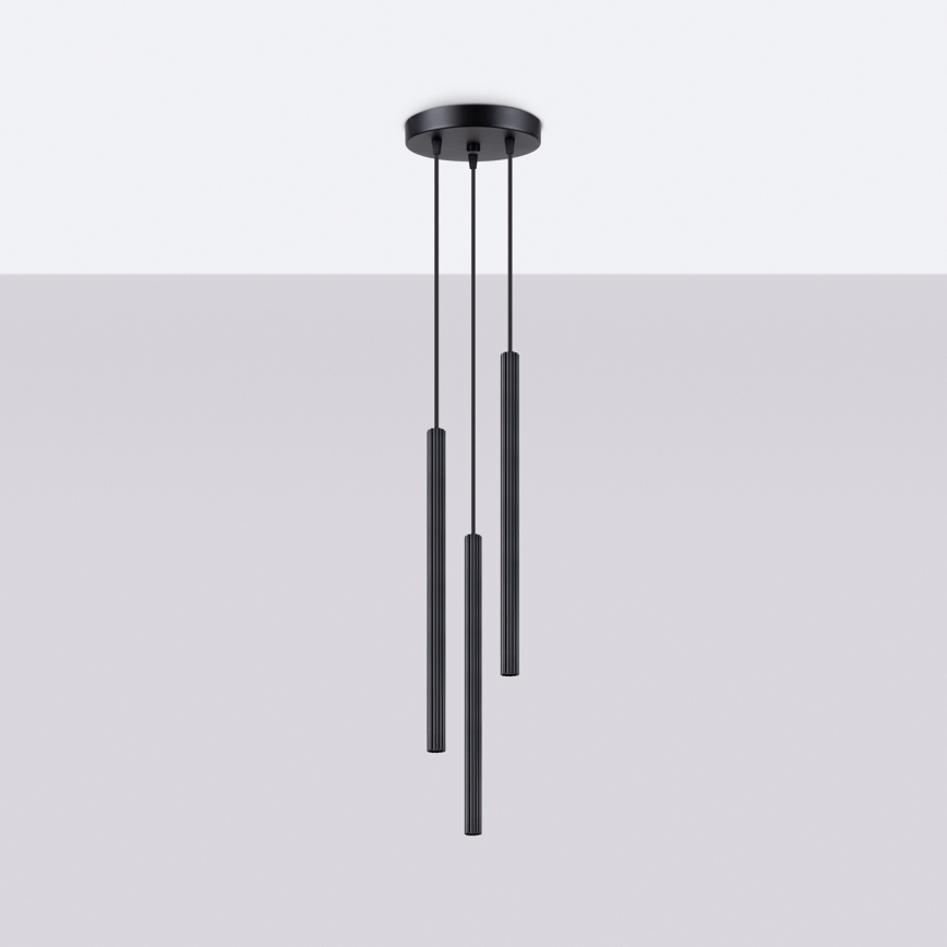 Lustra ar auklu ARCHE 3xG9/8W/230V melna