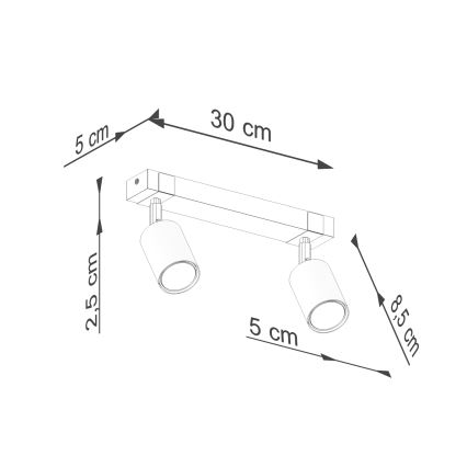 Starmetis FAGER 2xGU10/10W/230V melna