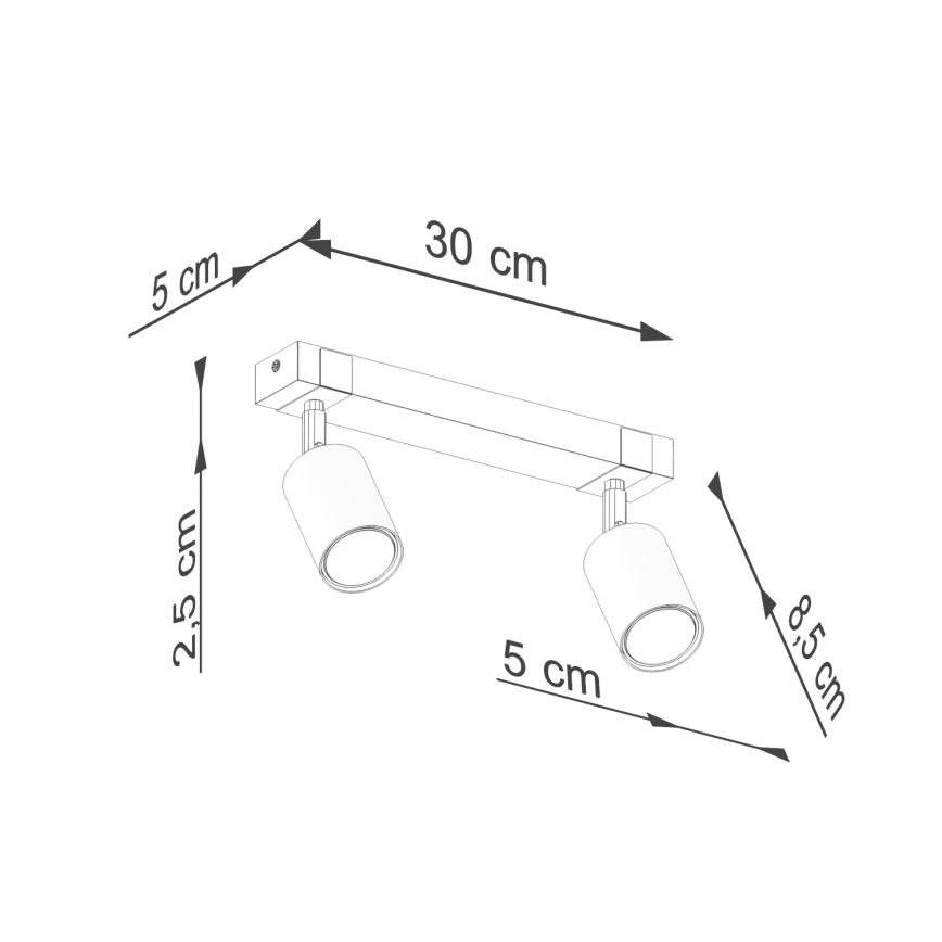 Starmetis FAGER 2xGU10/10W/230V melna