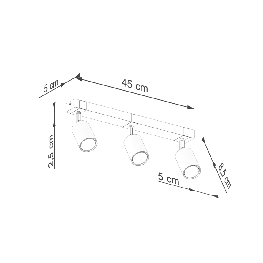 Starmetis FAGER 3xGU10/10W/230V melna