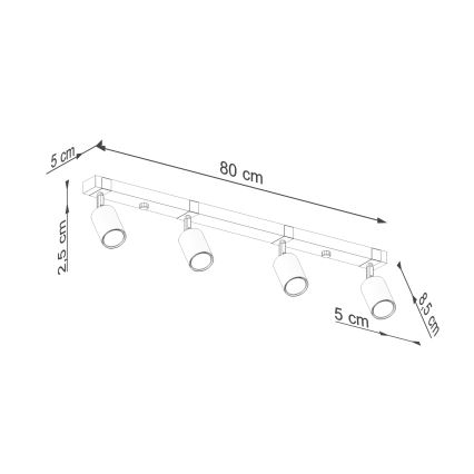 Starmetis FAGER 4xGU10/10W/230V melna